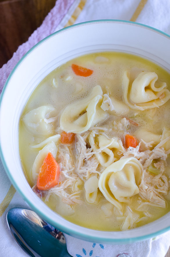 Simple Chicken and Cheese Tortellini Soup