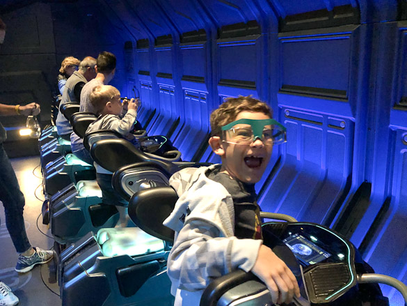 Boy on Flight of Passage ride at Disney World.