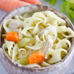 Bowl of chicken noodle soup