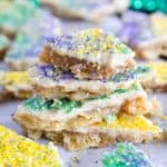 stack of king cake cracker candy toffee