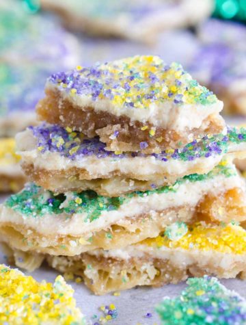 stack of king cake cracker candy toffee