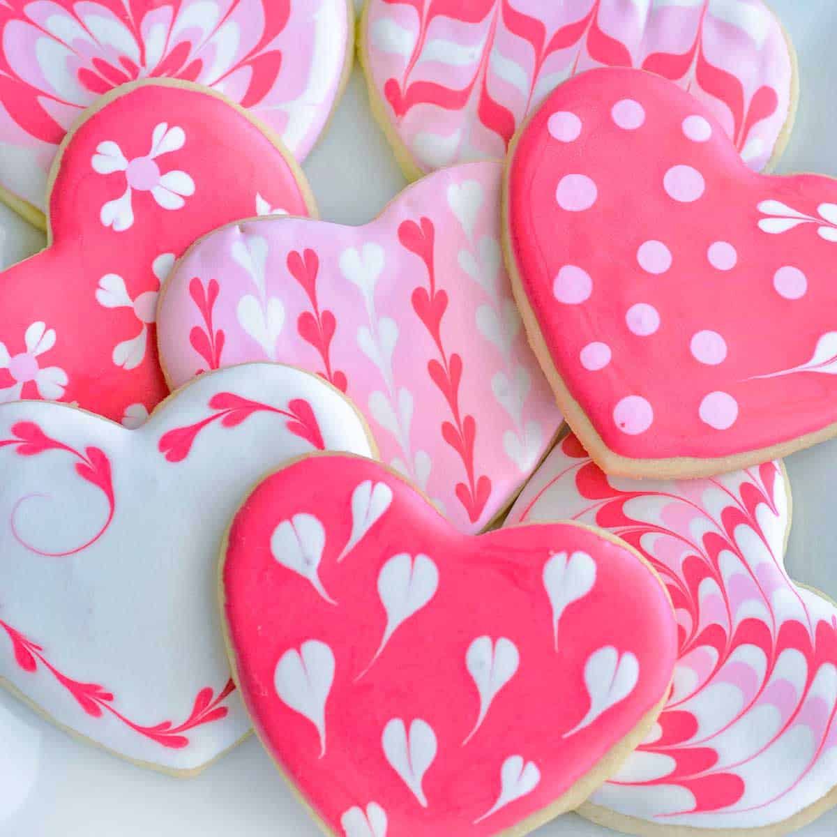 Heart Shaped Cookies with EASY Royal Icing Recipe