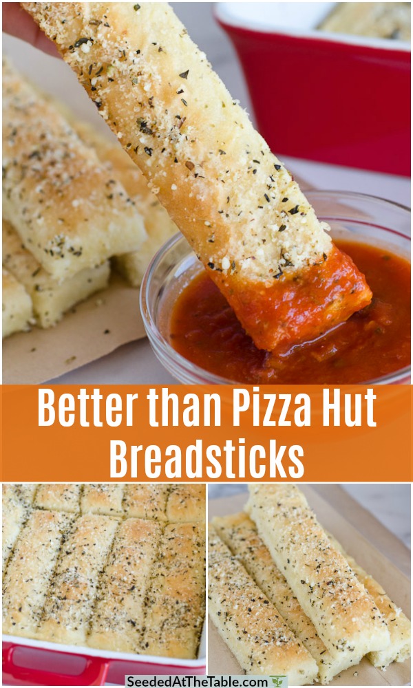 These homemade breadsticks are labeled by my family as "Better Than Pizza Hut Breadsticks".  We love Pizza Hut breadsticks, but this easy copycat recipe steps it up a notch and is ALWAYS fresh out of the oven!