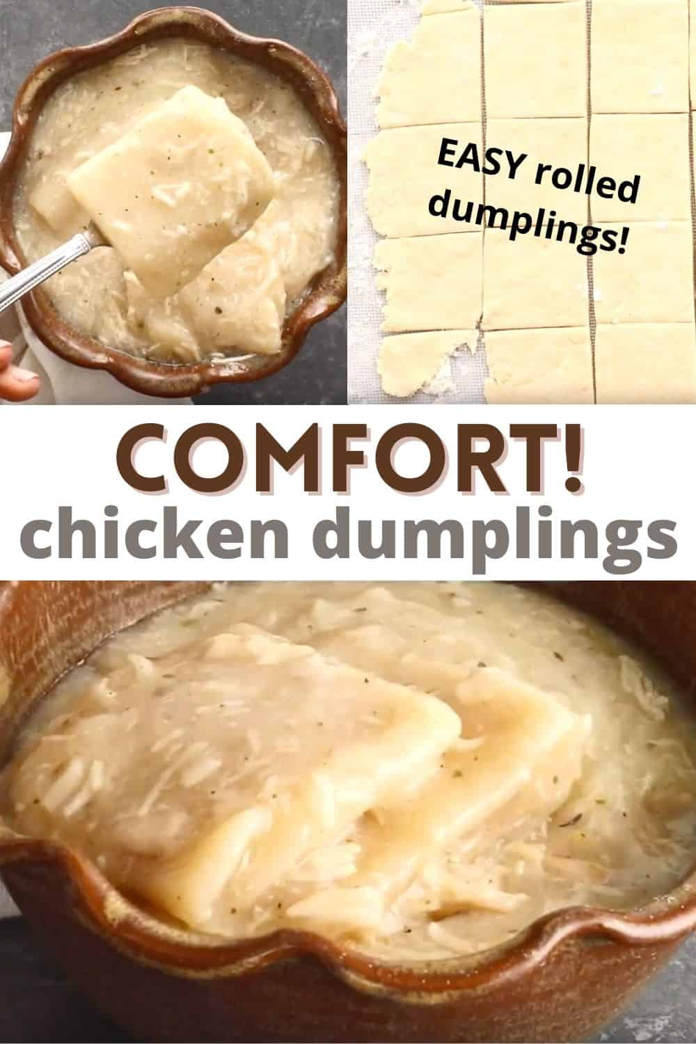 This chicken and dumplings recipe is straight from a southern granny's kitchen. Easy homemade flat dumplings and the delicious creamy chicken soup make this the ultimate comfort food!