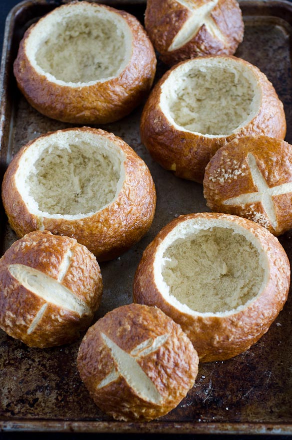 pretzel bread bowls