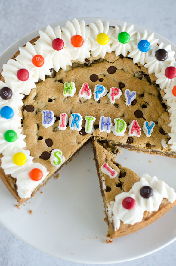 birthday chocolate chip cookie cake