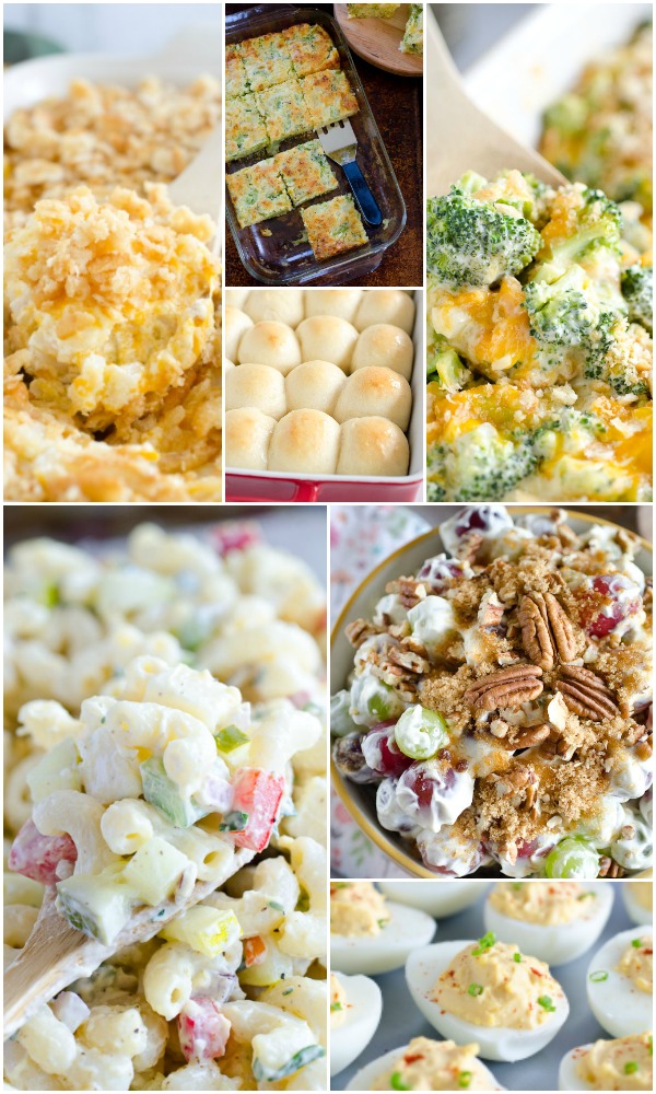 collage of easter side dishes