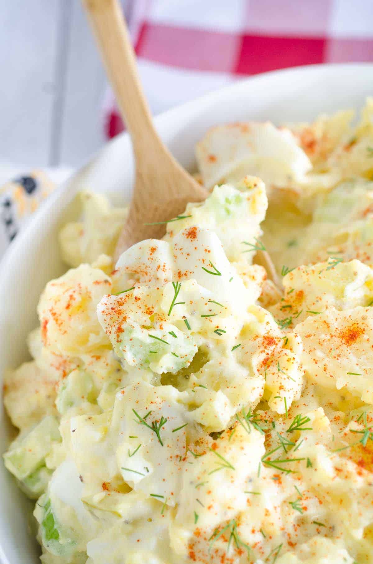 scoop of potato salad
