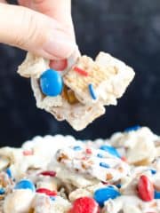 white chocolate 4th of july snack mix