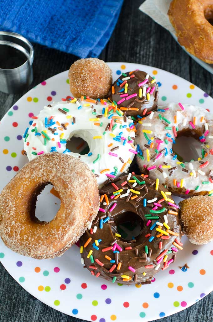 plate of donuts and donut holes