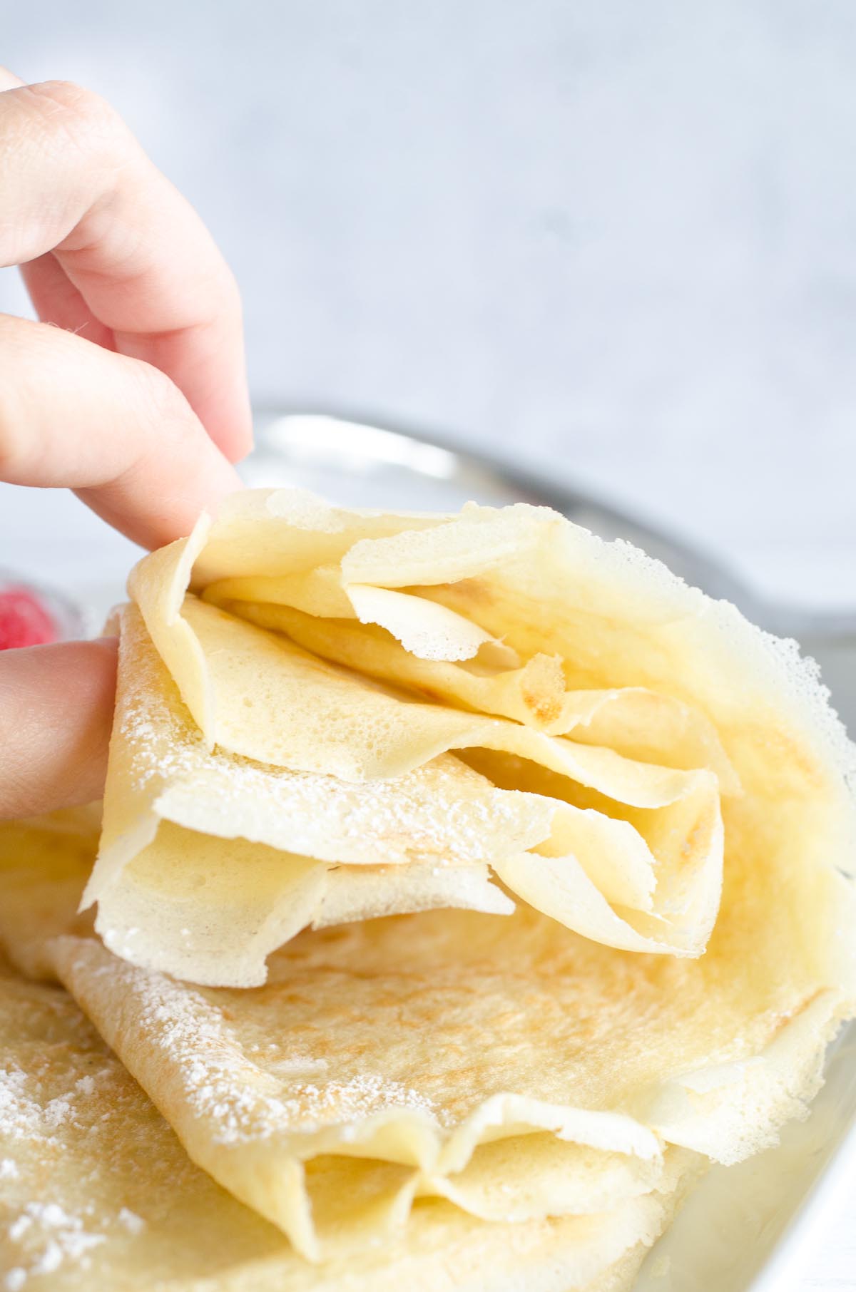 crepes folded up close