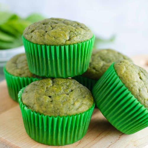 Spinach Muffins (Green Banana Muffins) Kids call them HULK muffins!