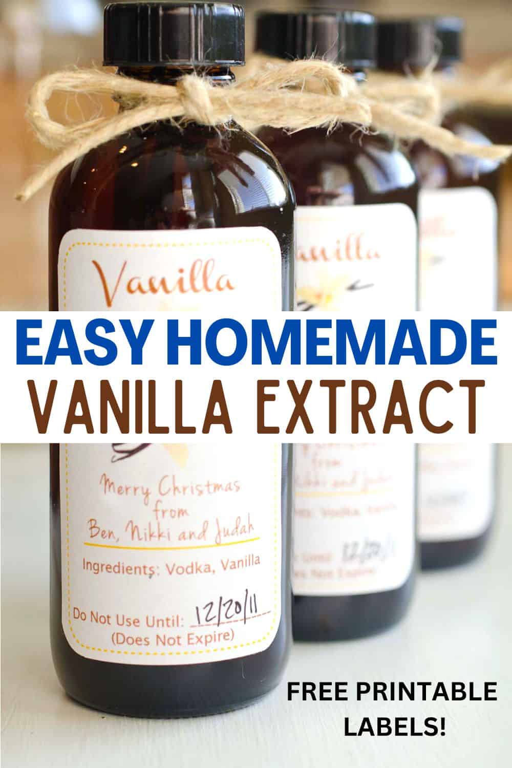 This recipe teaches you how to make homemade vanilla extract with only TWO ingredients! Pour into small jars and gift to teachers, neighbors, friends and family!