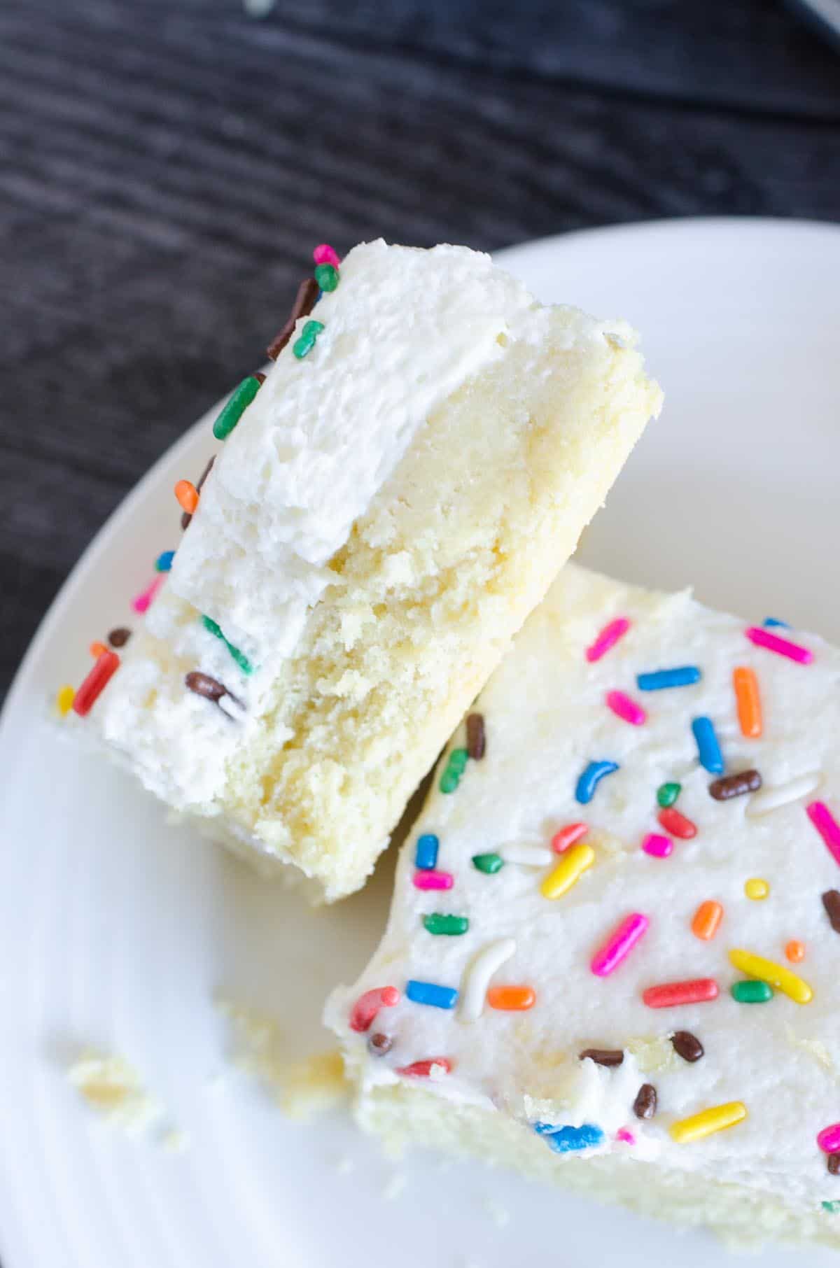 sugar cookie bars on a plate
