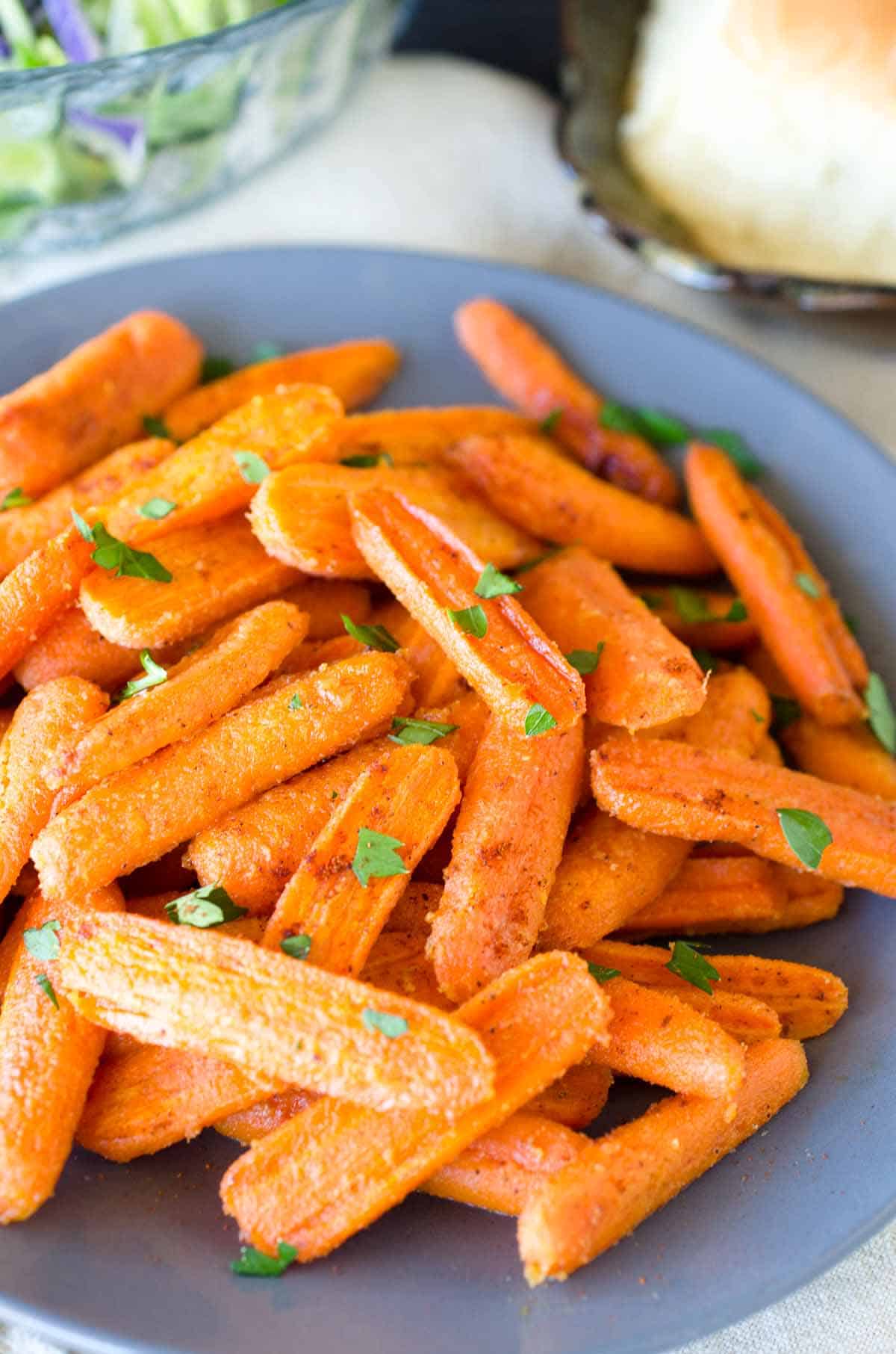 glazed carrots on a plate