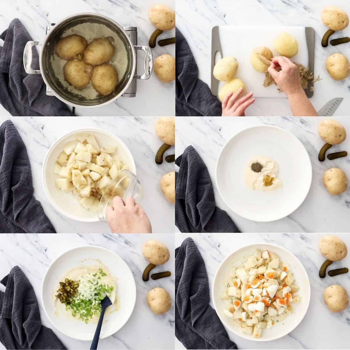 photo instructions on how to make the best potato salad recipe