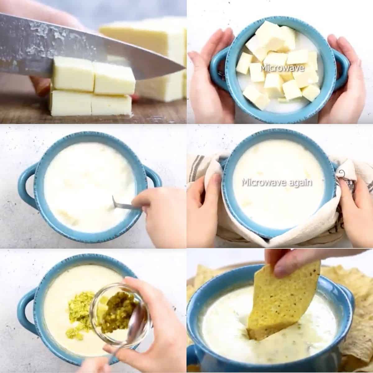 photo instructions how to make white queso dip