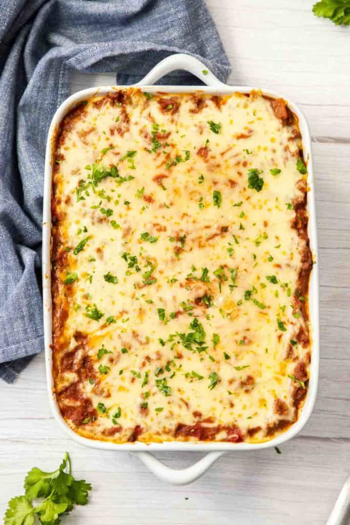 Baked Spaghetti - Easy comfort meal for you or to bring a family in need.