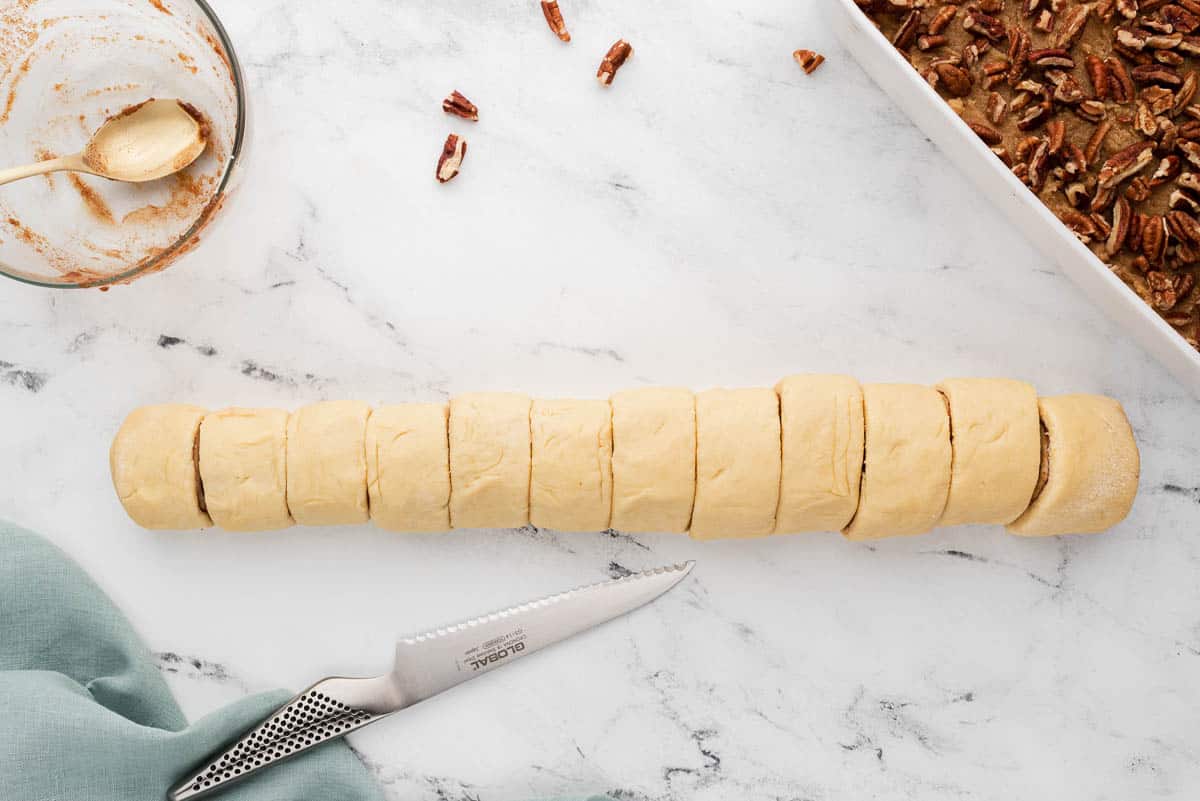 cut dough into rolls