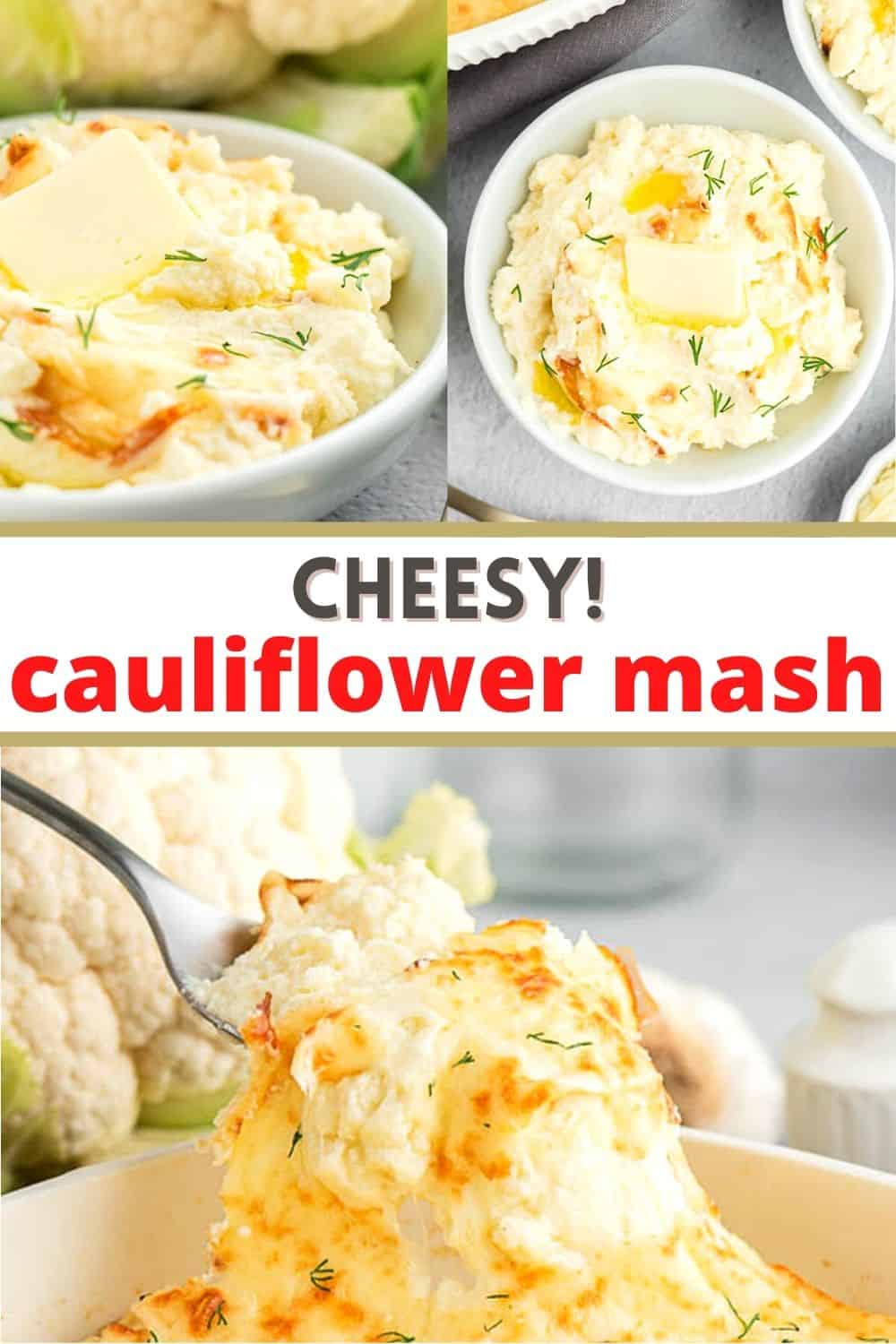 This mashed cauliflower tastes so good, our family prefers it over mashed potatoes! Cheesy cauliflower mash is the perfect side dish for your low carb meals.