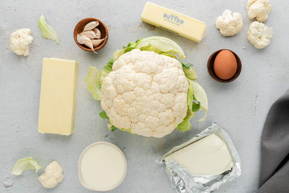 ingredients for mashed cauliflower recipe
