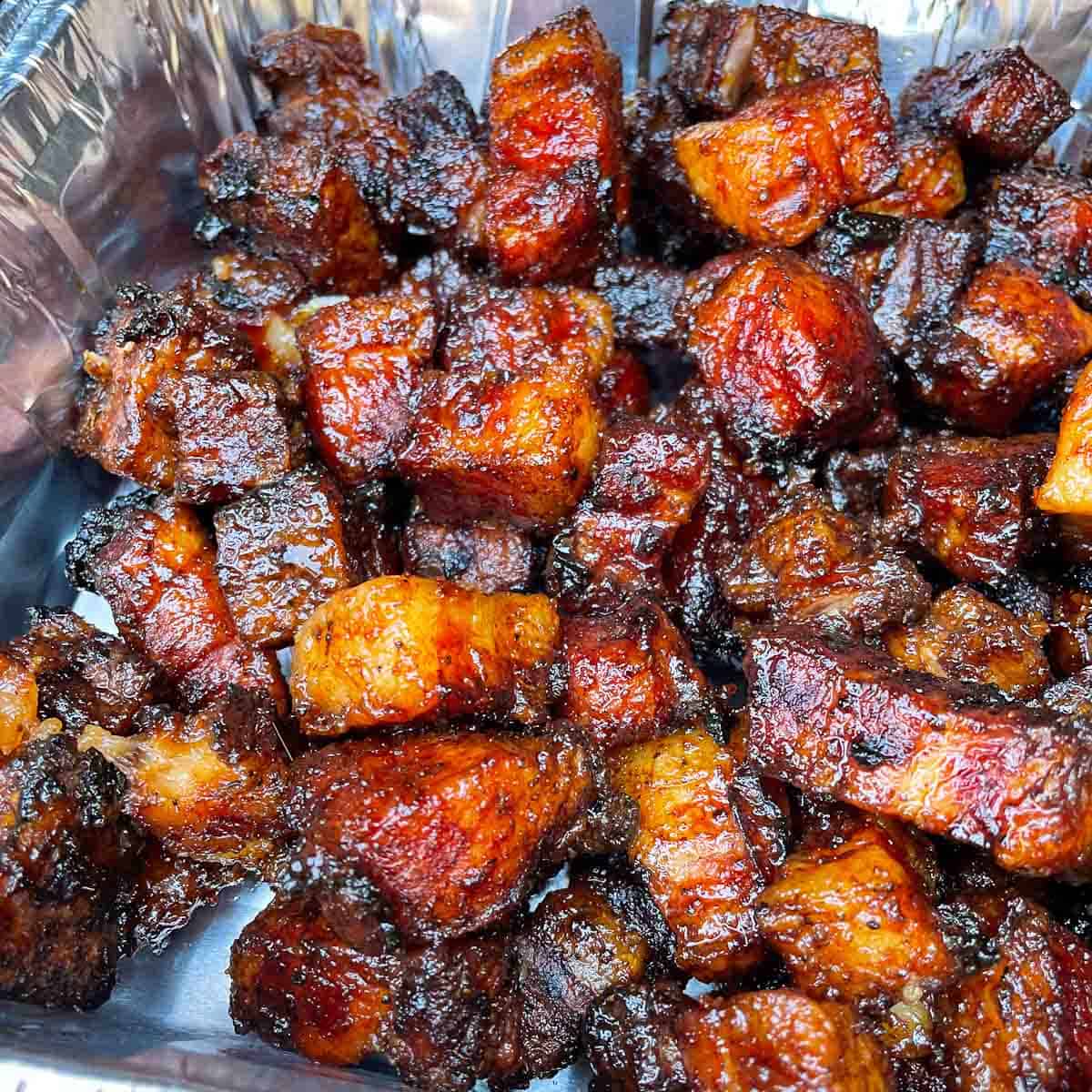 Smoked Pork Belly Burnt Ends Tender, sweet, easy, lipsmacking recipe!