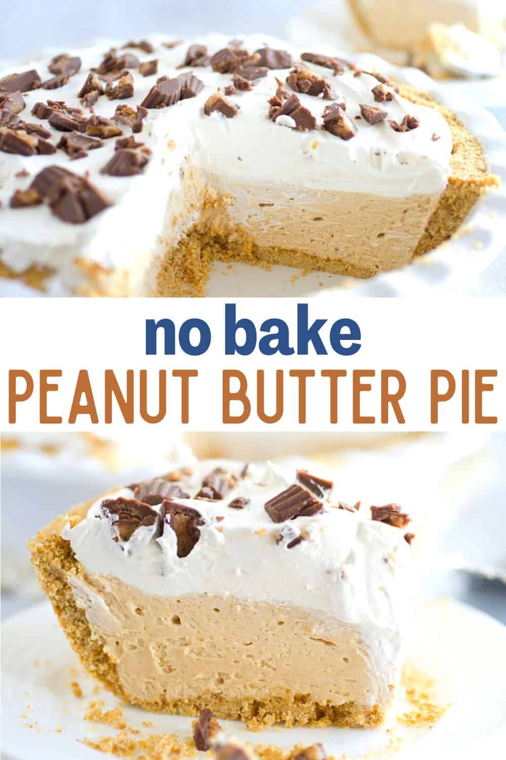 This easy peanut butter pie is the only peanut butter pie recipe you need! A creamy dreamy no-bake pie with a graham cracker crust for the perfect holiday dessert!