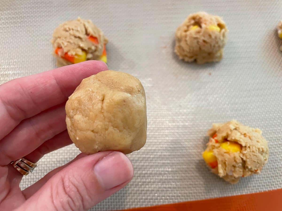 candy corn cookie dough balls