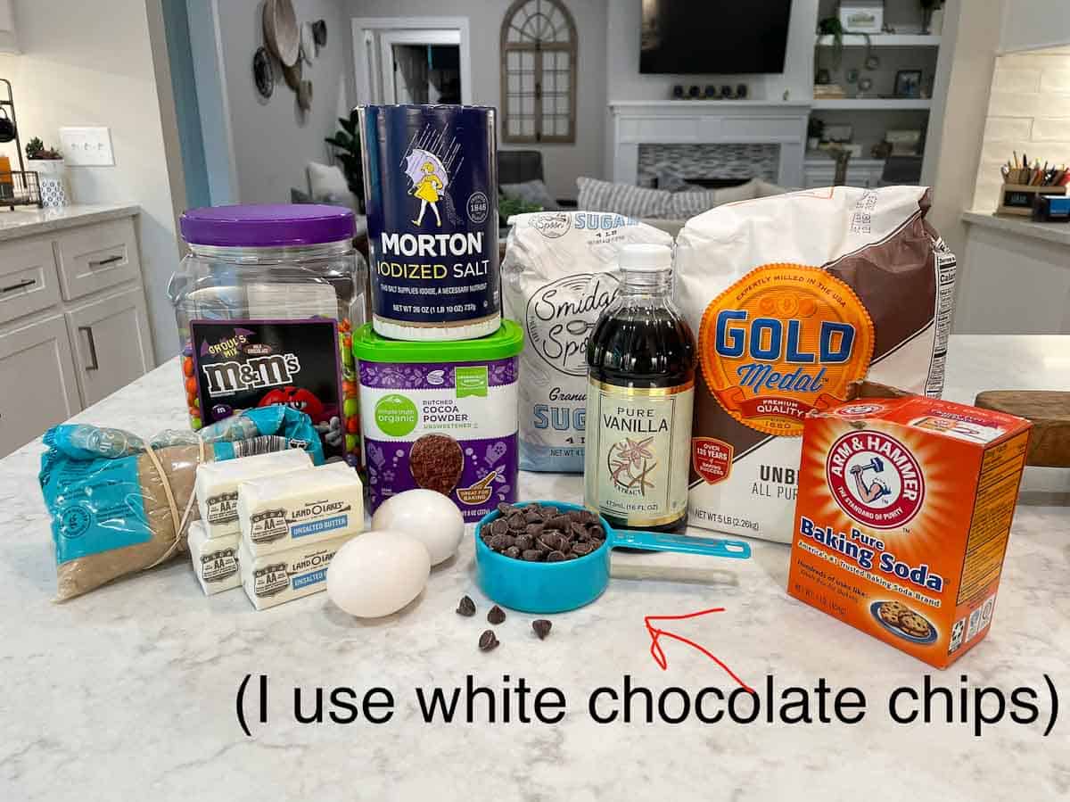 ingredients for chocolate halloween cookies
