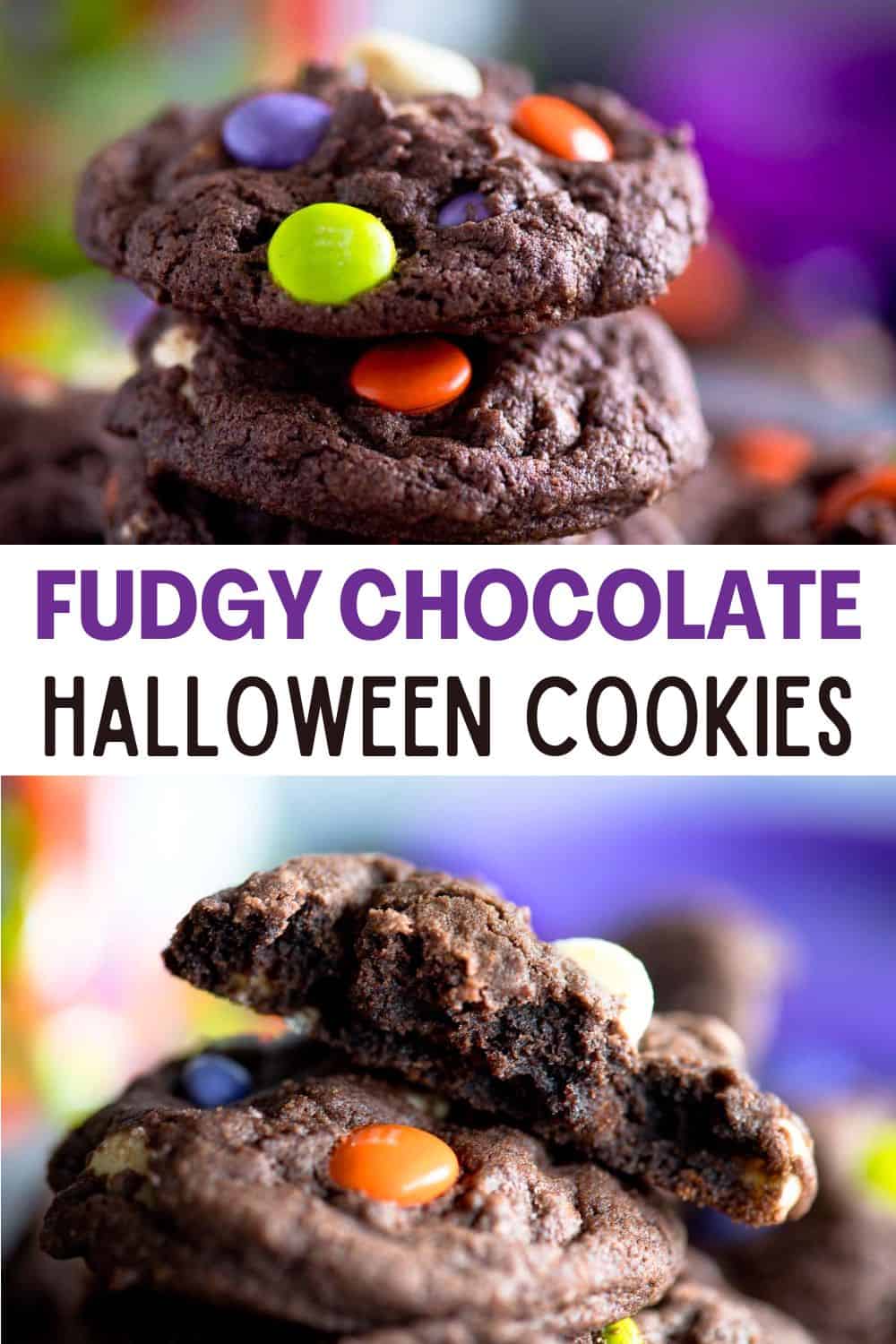 These chewy chocolate Halloween cookies are an easy option to add to your Halloween party table. Ready in just 20 minutes!