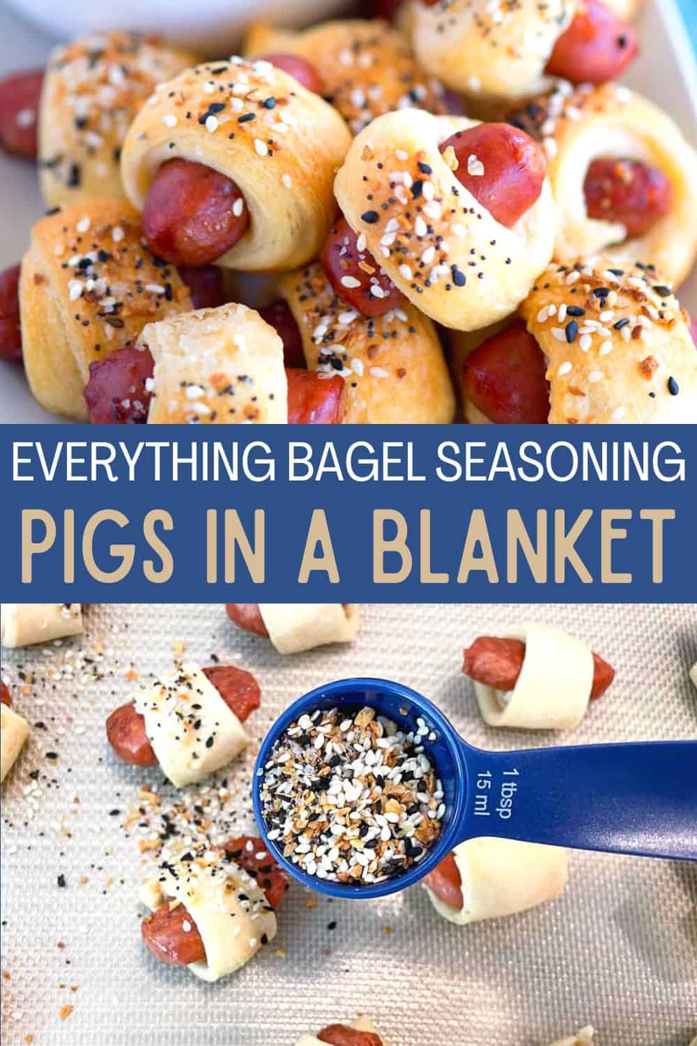 This "everything" pigs in a blanket recipe is a step up from the classic little smokies snack with a sprinkle of everything bagel seasoning.