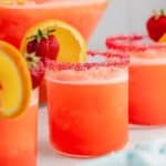 red slush punch in cups