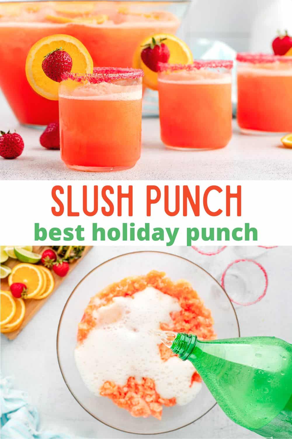This slushy punch recipe is a crowd favorite. An easy freezer mixture that makes the best party punch for holiday gatherings!