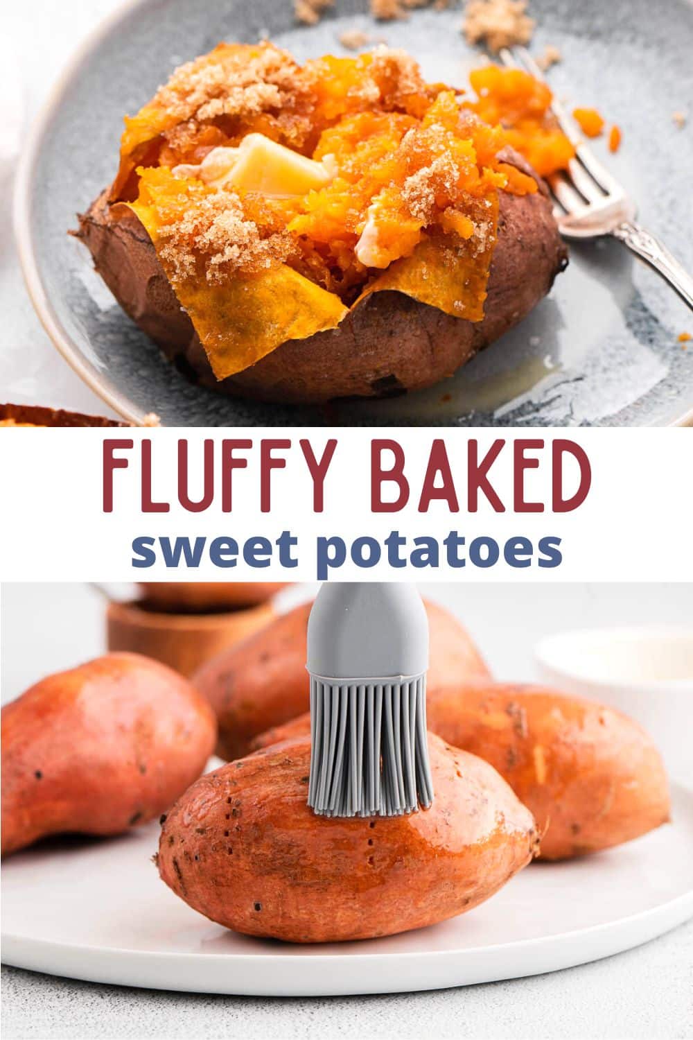 The easiest baked sweet potato recipe with minimal prep, resulting in a perfectly fluffy inside texture. Serve sweet with butter and a sprinkle of sugar, or savory with salt and pepper. Your taste buds are sure to be delighted and your mealtime stress-free!