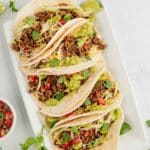 plate of ground beef tacos